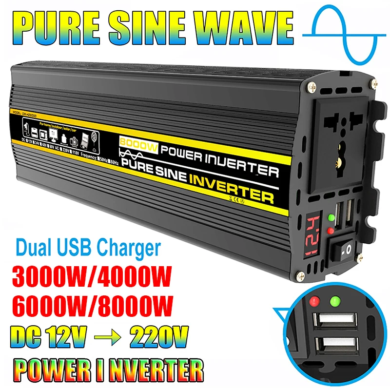 Ac Outdoor Power - 8000/6000/4000/3000W 순수 사인파 전력 변환기, 전압